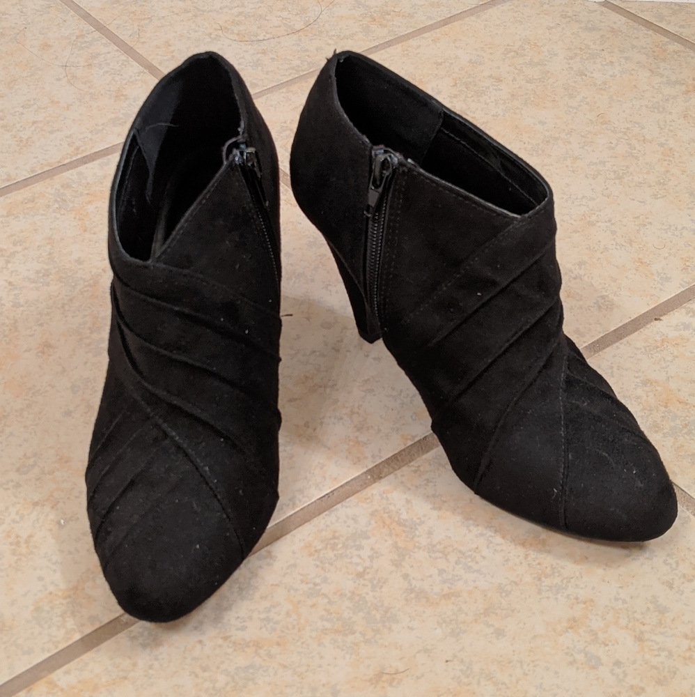 Black Suede Booties by SODA *Offer's Welcome*